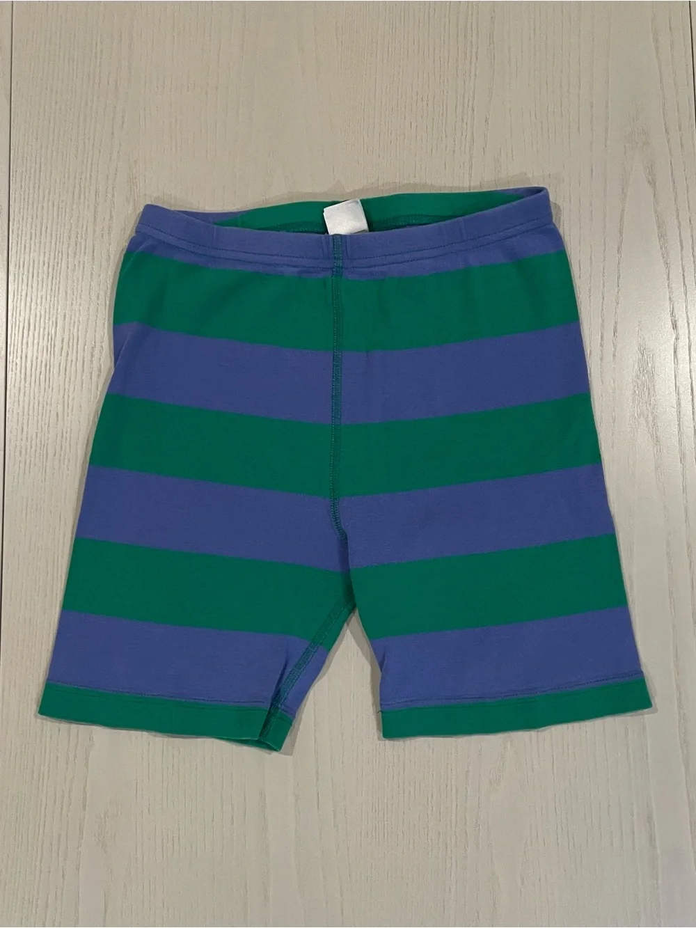 Hanna Andersson Contrast Striped Short John Pajama Set Blue Green - Size 14 160